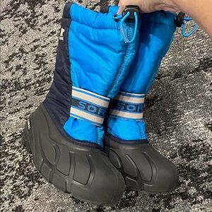 Sorel Kids' Black and Blue Snow Boots